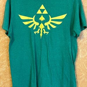 Nintendo Green Tee with Black Zelda Design